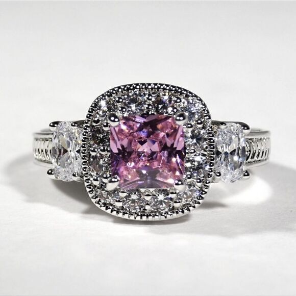 RS Covenant Size 10 Rhodium Plated Ring with Cubic Zirconia Stones - Picture 1 of 7